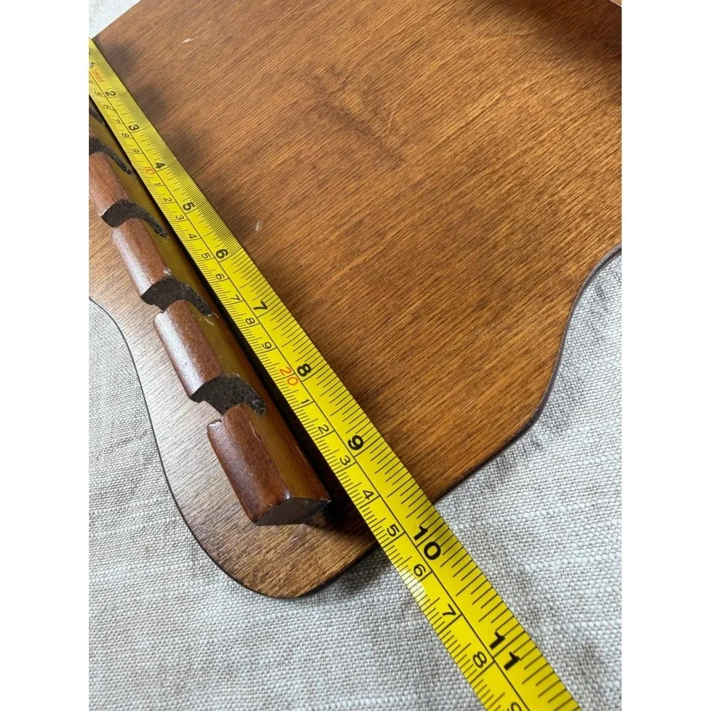 Vintage Wood Spoon Display Rack, 18 Slot Scalloped Wall Organizer
